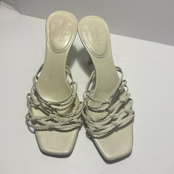 Gucci vintage braided strappy heel size 5B **needs heel posts *can buy on Amazon - Picture 5 of 15